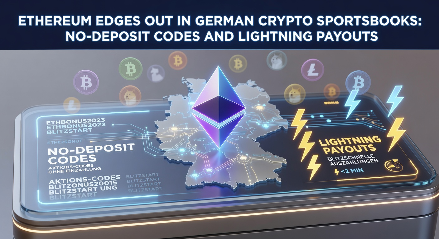 Ethereum-Logo integriert in eine dynamische Sportwetten-Schnittstelle mit Blitz-Auszahlungssymbolen