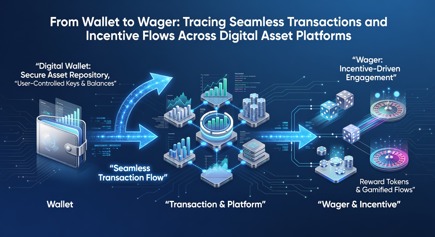 Illustration des Incentive-Flows mit Smart Contracts und Wallet-Integrationen in einer digitalen Wettumgebung