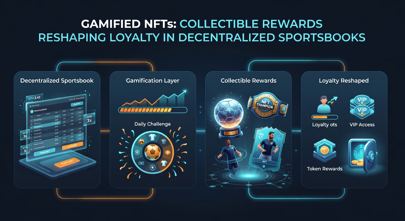 Beispiel für ein NFT-Dashboard in einer dezentralen Sportwettenplattform mit Sammlungen, Levels und Belohnungs-Tracking