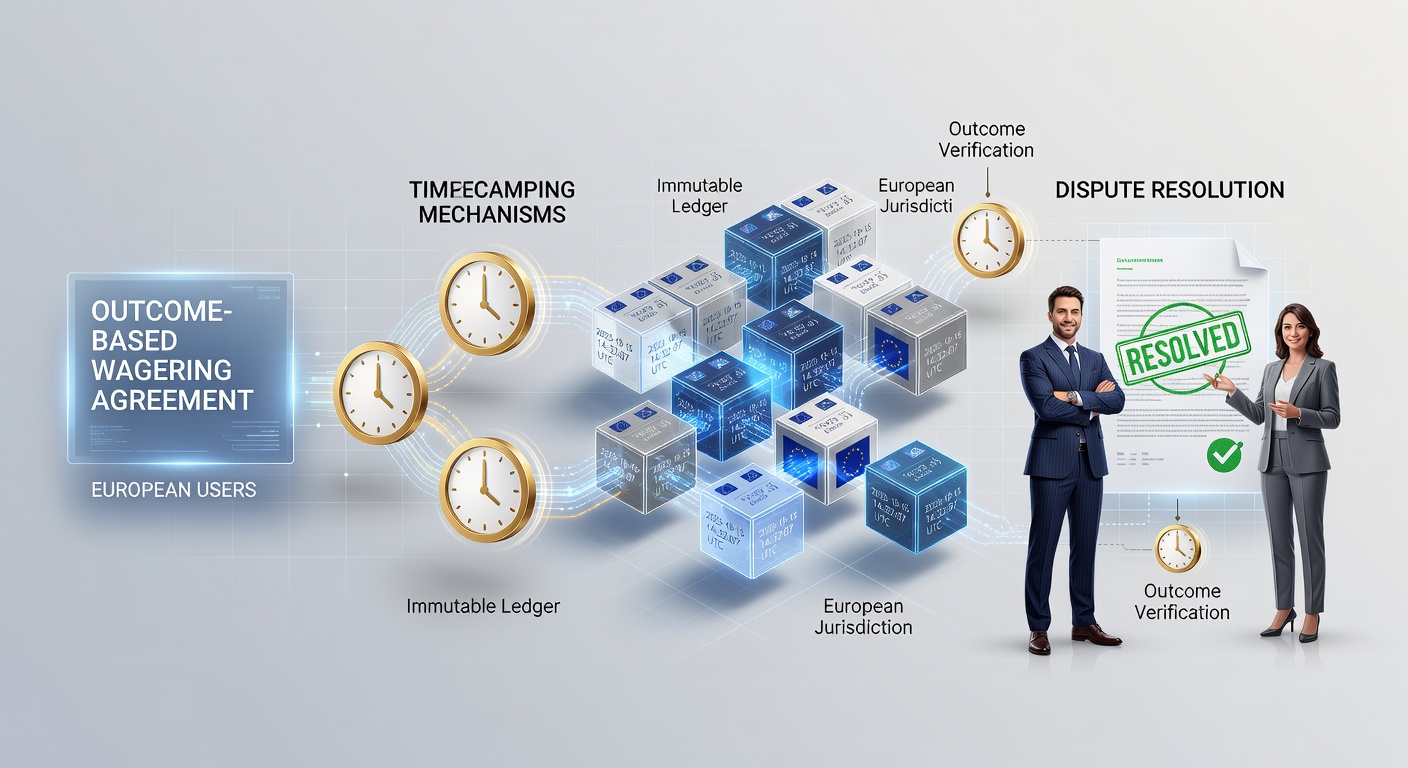 Darstellung von Zeitstempel-Mechanismen in Blockchain-Netzwerken für Wettvereinbarungen